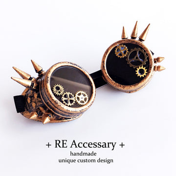 Mechanical Punk Steam Rivet Goggles Gear Glasses Gothic Lolita Accessories Halloween Decoration