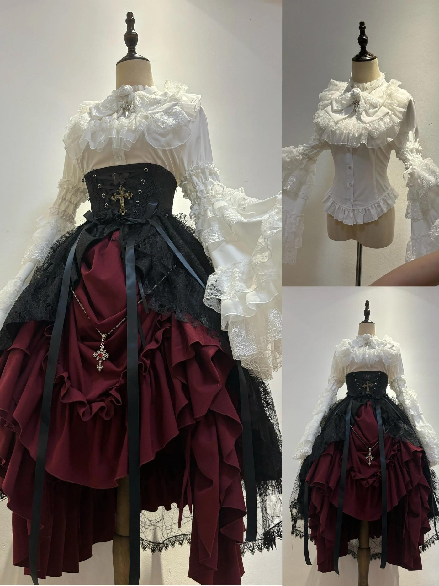 Nightingale Girl - Eternal Taboo - Gothic Lolita Skirt with Princess Sleeve Blouse