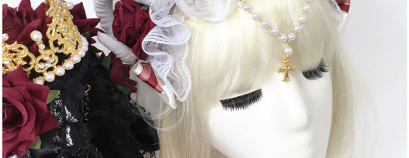 RE Accessary Crown Horn Veil Headpiece