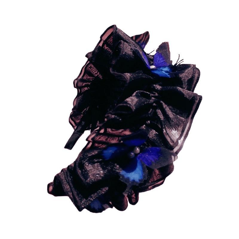 Handmade [Dark Elf] Butterfly Headband Gothic Lolita Natural Color Lace Headband Fairy Style