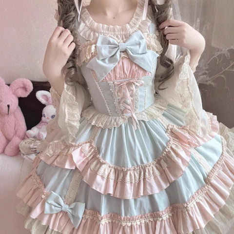 ZhiJinYuan - Sweet Mousse - Cute Sweet Color-Block Fresh JSK Dress