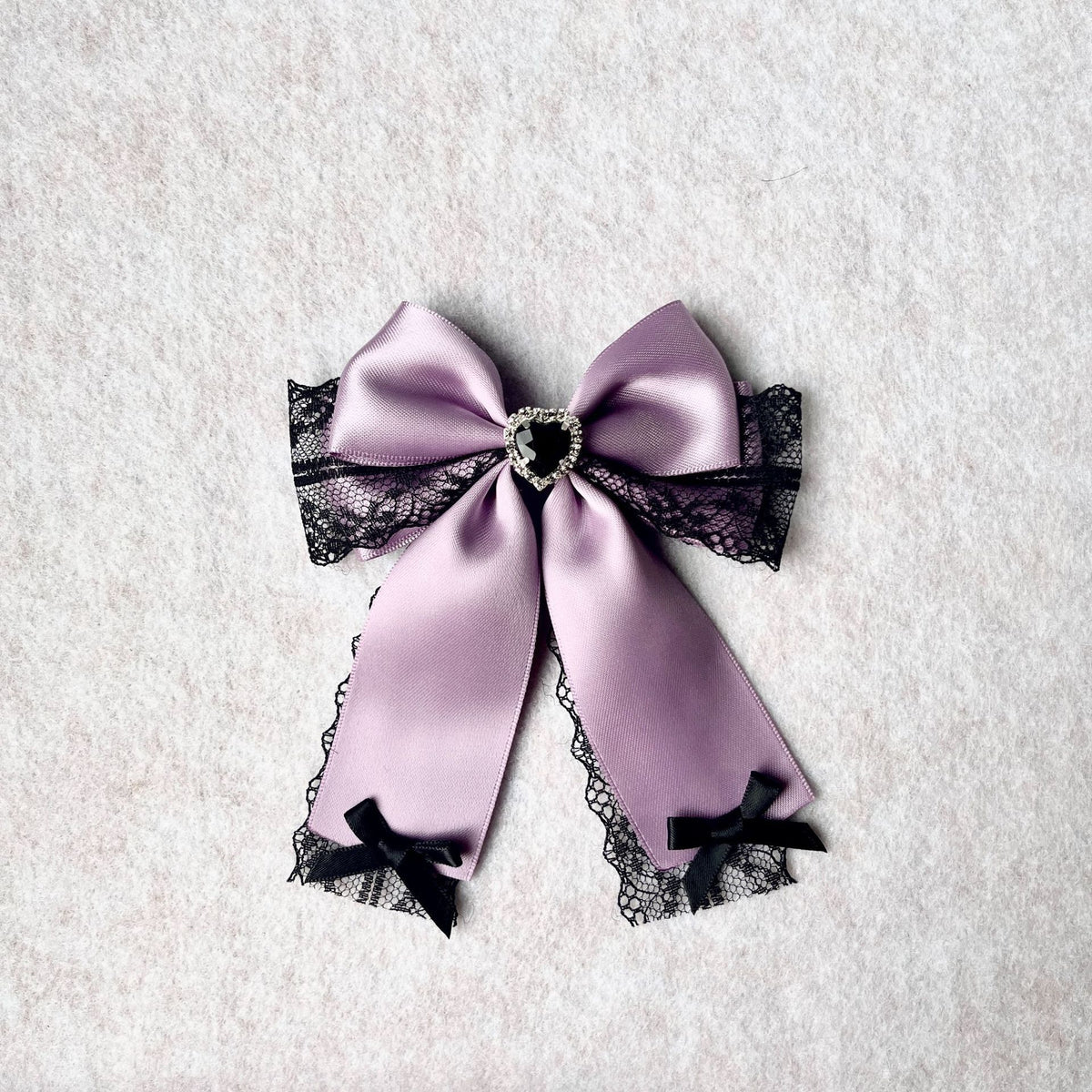 Handmade - Lace Tasseled Bow - Hair Clip or Brooch - detail view 10