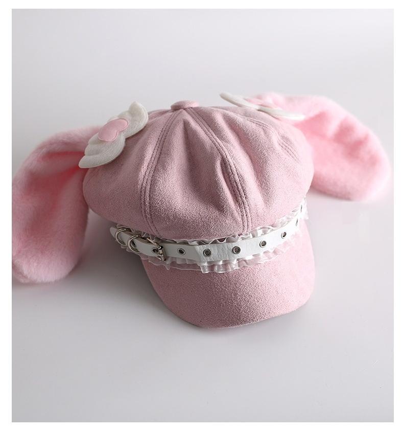Xiaogui - Kawaii Lolita Hat Daily Baseball - Cap with Detachable Ears Headwear
