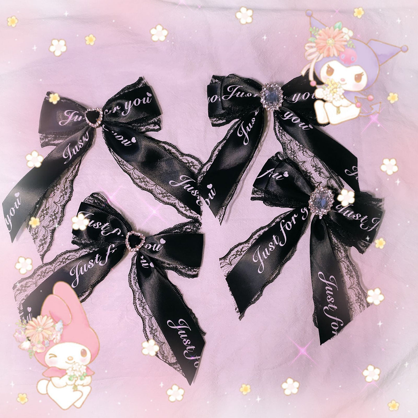Multiple Styles One Price Lace Series Mass-Produced Bow Lace Trim English Rhinestone Sweet Cool Hair Accessories Lolita - Lolita Fetch