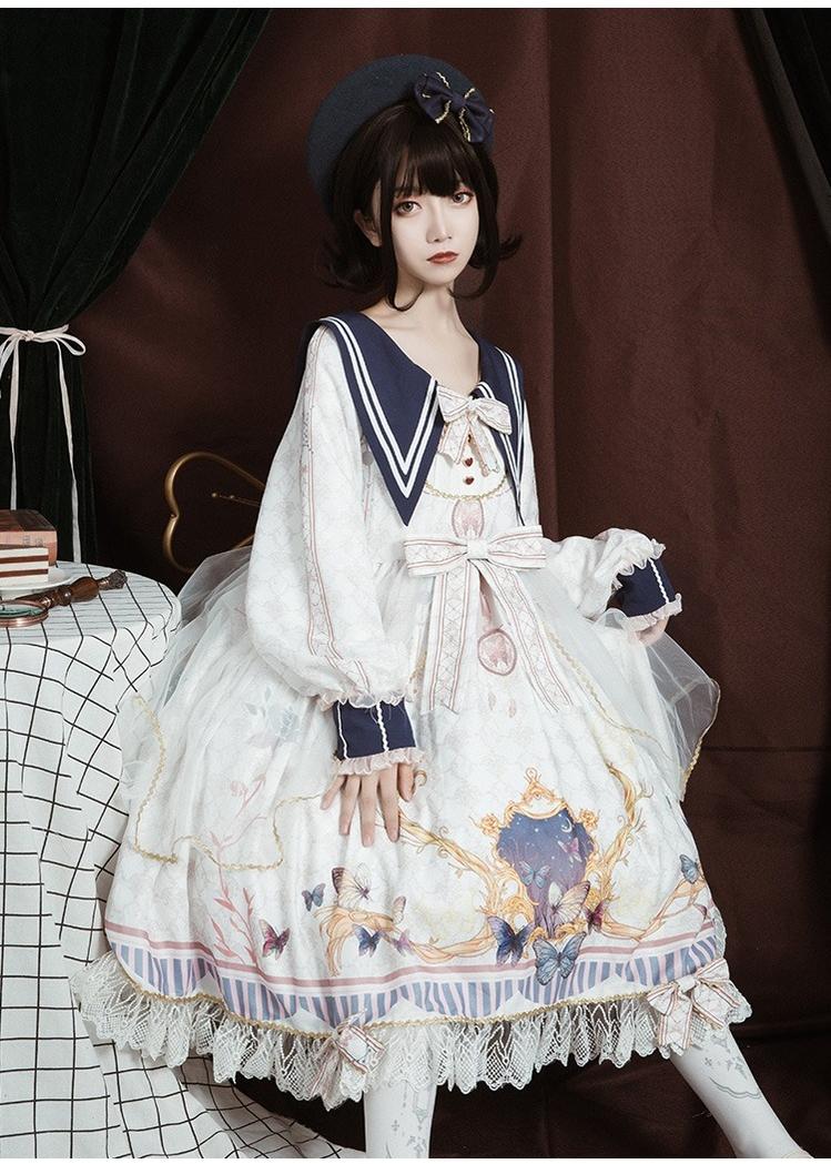OCELOT - Classic Lolita OP Sailor Collar - Elegant Lolita Dress OP Dress