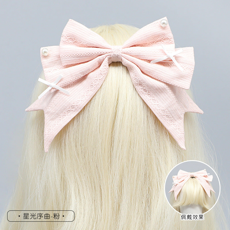 Lolita Back of Head Top Clip - Original Japanese Bow Versatile Hair Accessory - Lolita Fetch