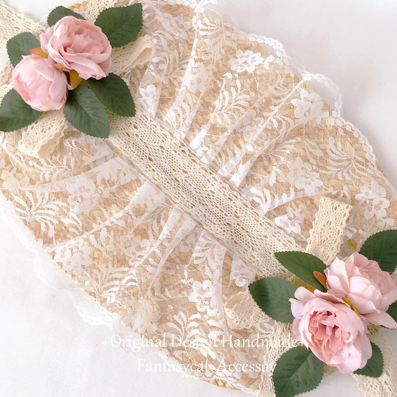 Original Straw Hat Flat Hat Lolita Handmade Gorgeous Elegant Tea Party Pastoral French Style Photo Bonnet Bntbb Hat