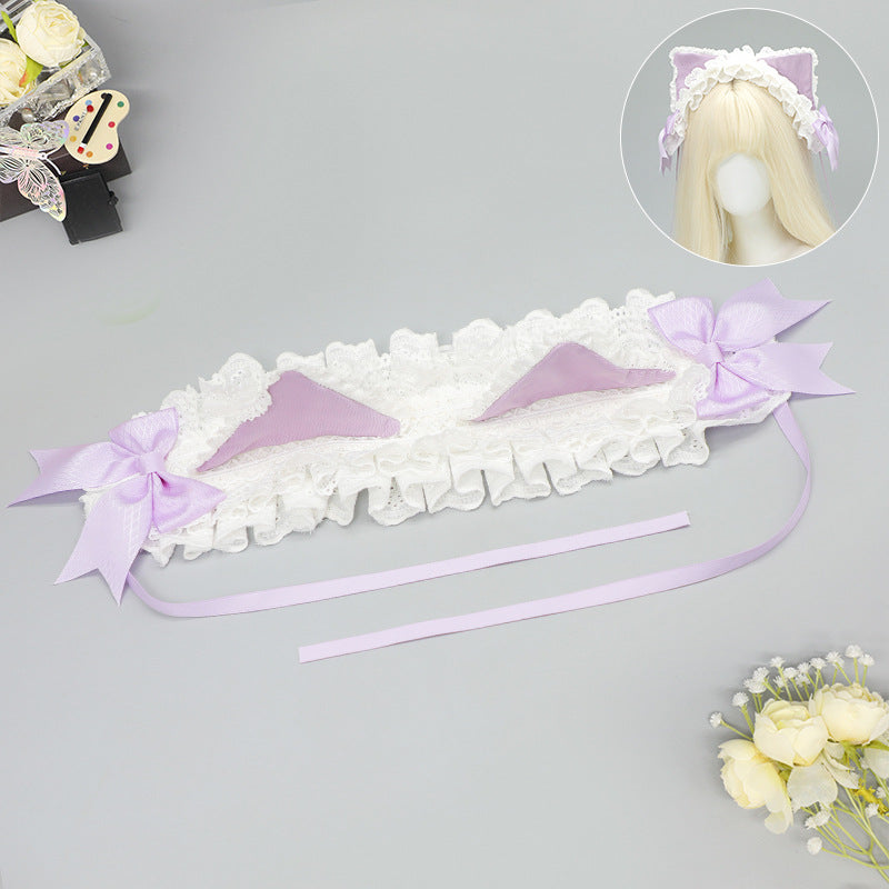 Original Hairband Milk Coffee Sweet Cute Lolita Cat Ear Hairband Bow Hair Clip Kc Japanese Style Lolita Hair Accessories - Lolita Fetch