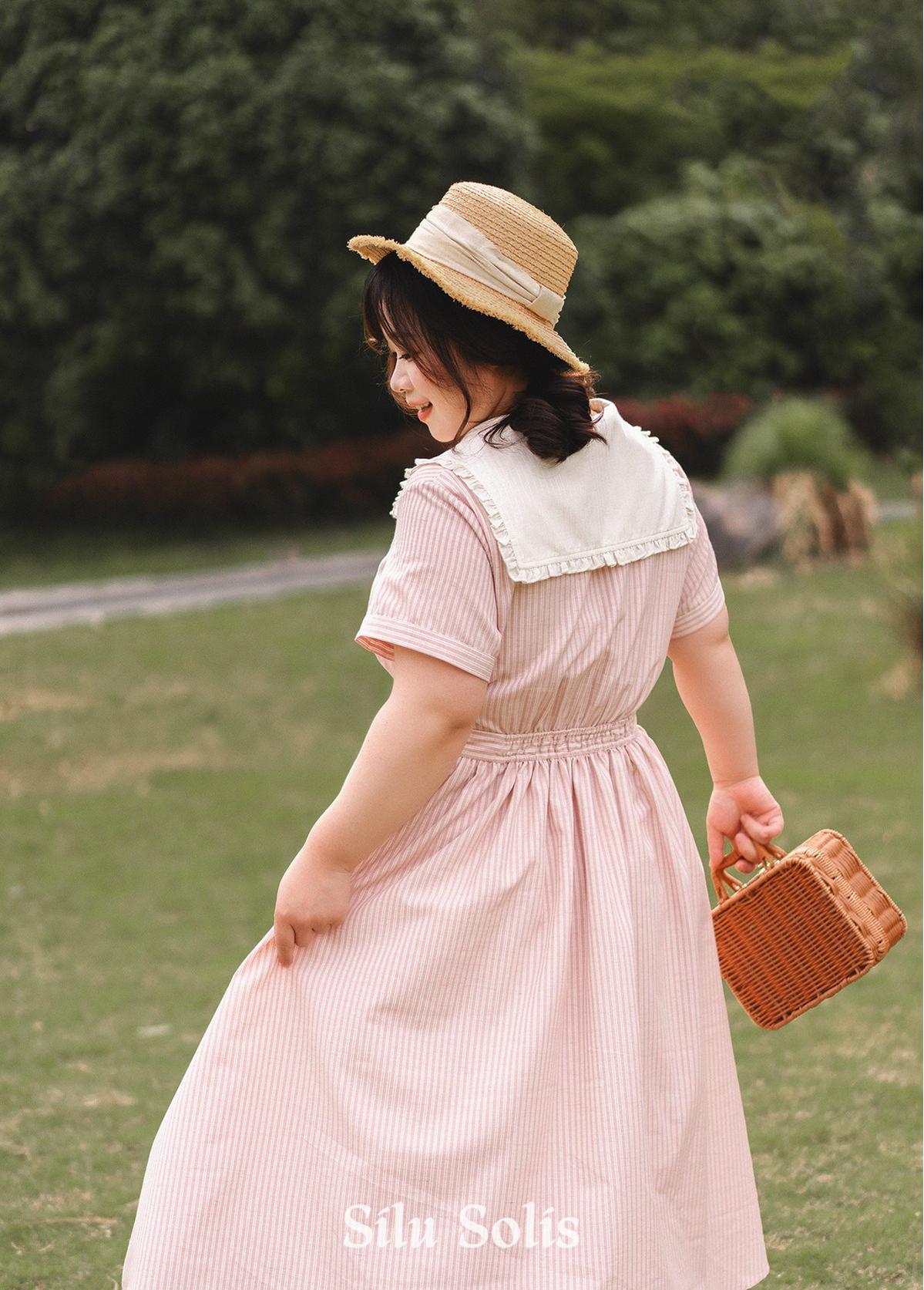 Forest Wardrobe - Endless Forest - Summer Striped Classic Lolita OP Dress, Short Sleeve