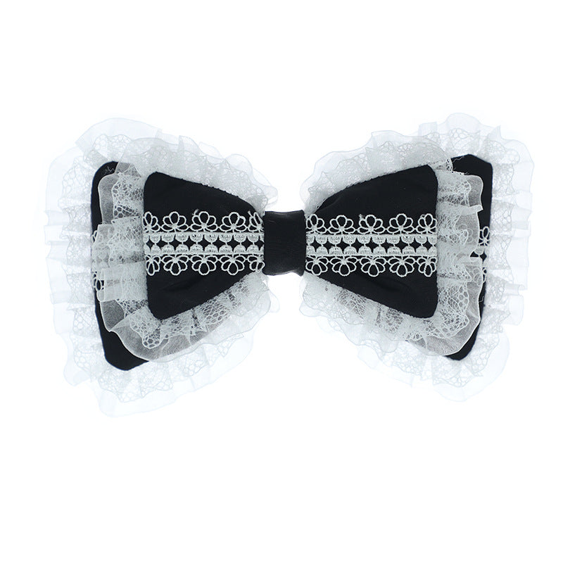 Handmade Japanese Lolita Lace Bow Hair Clip - Cute Soft Girl Hair Accessory