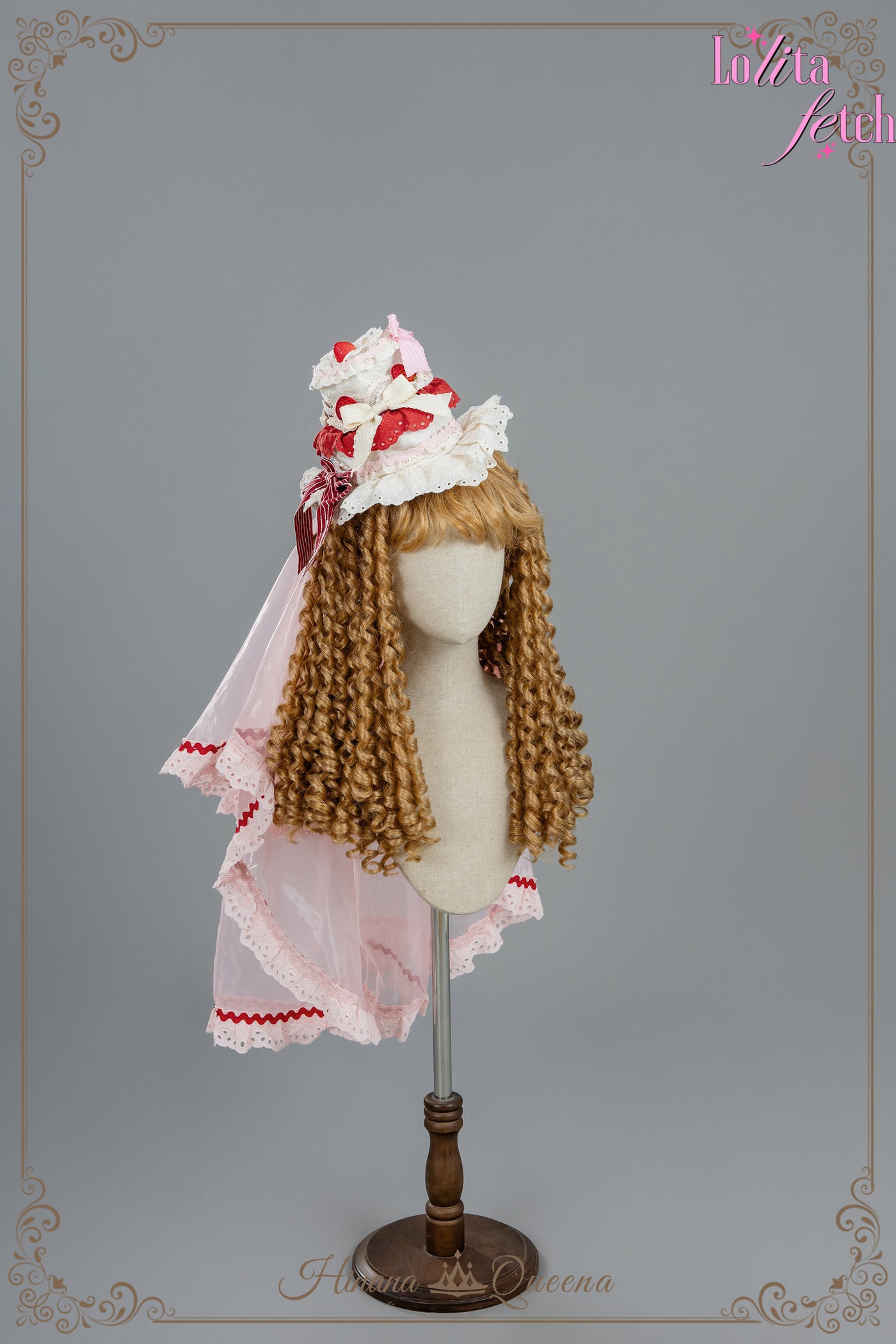 Strawberry-themed wedding Lolita dress by Lolita Fetch featuring a JSK and OP in a floral, feminine design.