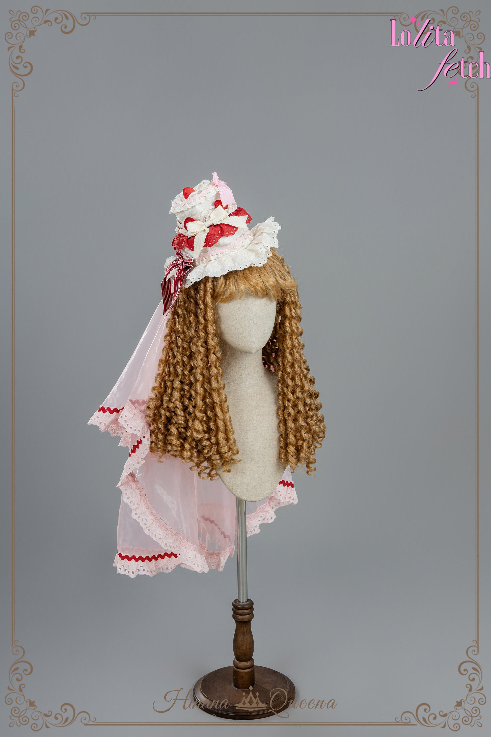 Strawberry-themed wedding Lolita dress by Lolita Fetch featuring a JSK and OP in a floral, feminine design.