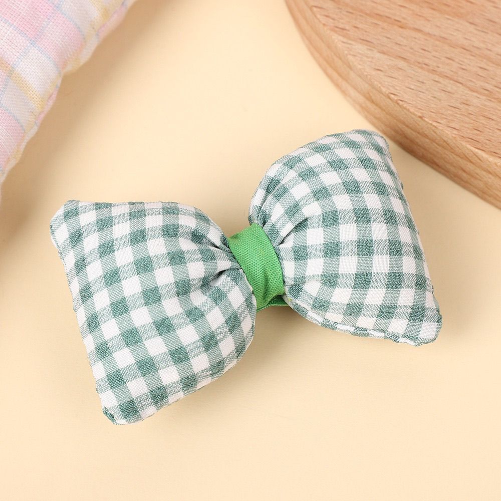 Handmade - Padded Gingham Bow - Brooch or Craft Accent - detail view 6
