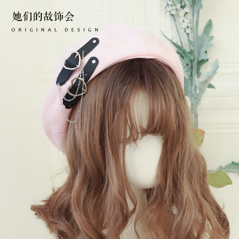Fashion Beret Summer Breathable Lolita Hat Lolita Sweet Cool JK Hard Girl Hat Women New 2021