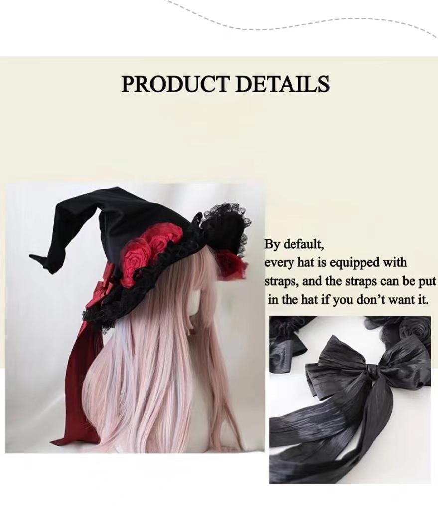 Xiaogui - Halloween Gothic Lolita Witch Hat - Bow Velvet BNT Headwear
