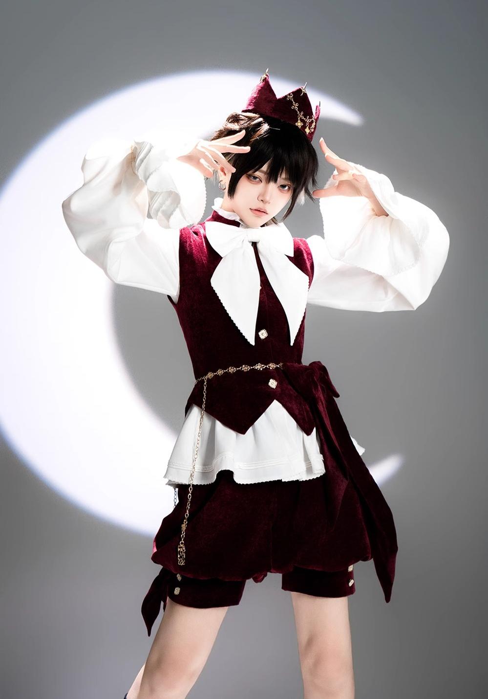 Princess Chronicles - Hunting Rabbit - Vintage Red Ouji Suit With Bunny Ear Hooded Jacket
