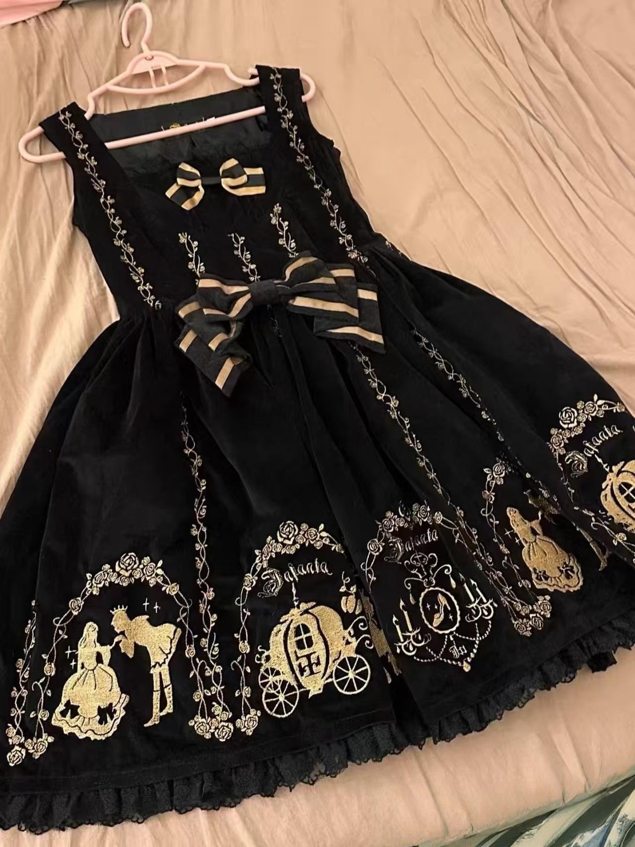 Infanta - Cinderella - Velvet Classic Lolita JSK Dress, Princess Embroidery