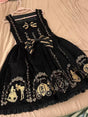 JSK en velours - Noir avec broderies dorées / S