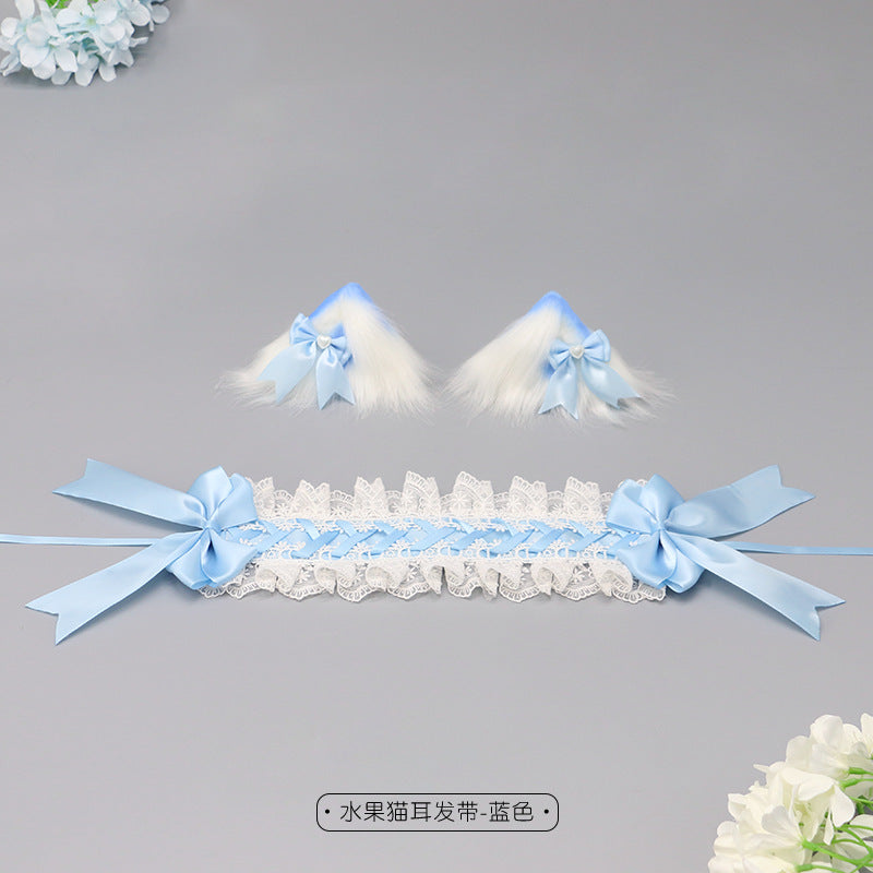Cute Girl Hair Accessories Lolita Comic Exhibition Multi-use Clip Bow Hair Ornament Cat Ear Hair Clip Cat Ear Headband - Lolita Fetch