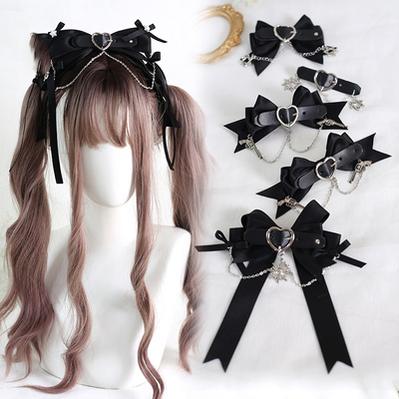 Xiaogui - Dark-themed Gothic Lolita Heart - Hair Clips Headwear