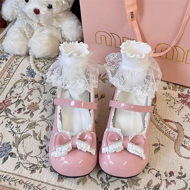 Cute Mary Jane Flat Shoes - Round-Toe Bow Lolita Flats - Round-toe