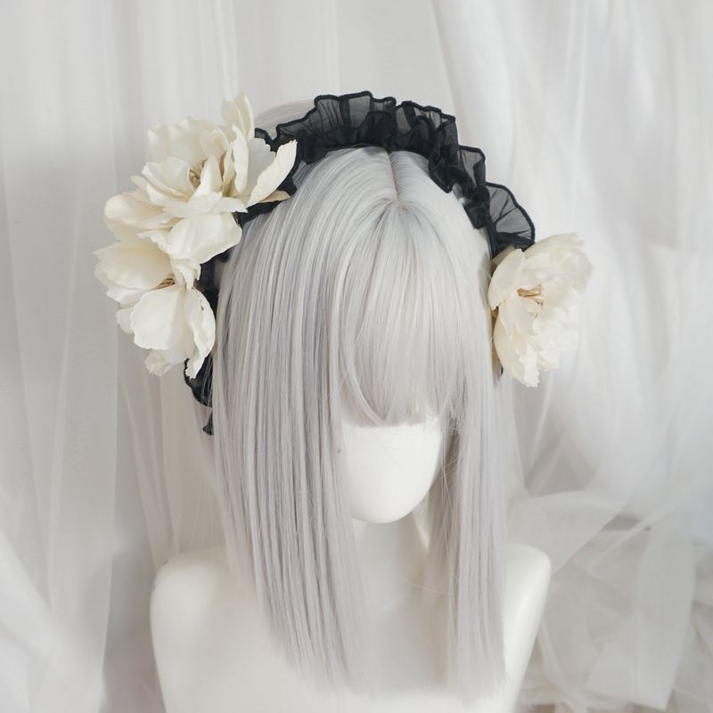 Vintage Elegant Lolita Flower Lolita Headwear Hairband Sweet Cool Gothic Dark Girl Ancient Style Hair Accessories - Lolita Fetch