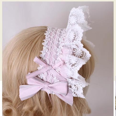 Xiaogui - Sweet Lolita Headdress Pink - Handmade Christmas Accessories Headwear