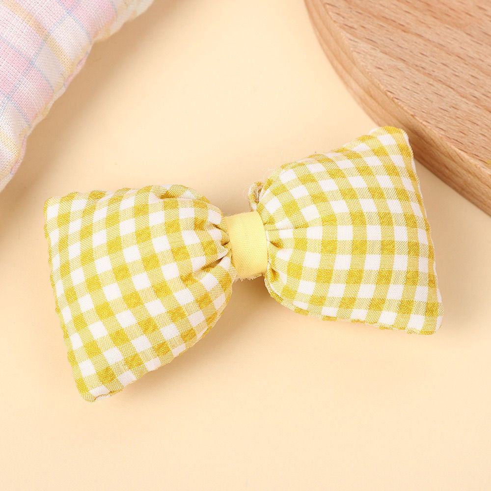 Handmade - Padded Gingham Bow - Brooch or Craft Accent - detail view 4