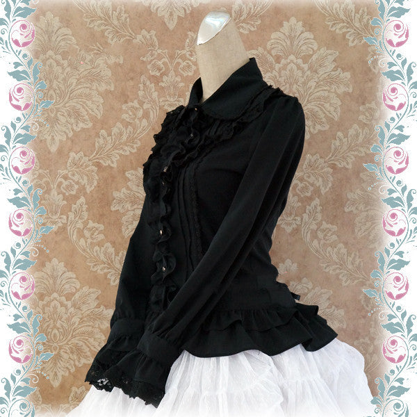 Strawberry Witch - Elegant Lace-Up Back Lolita Blouse - Innerwear