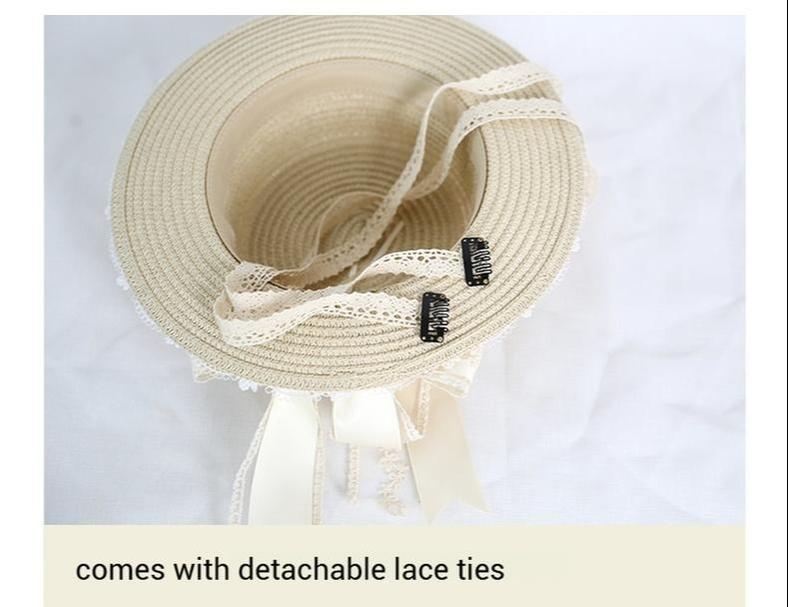 Xiaogui - Country Lolita Handmade Lace Straw - Hat Headwear