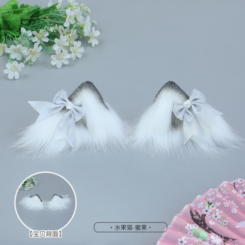Cat Ear Hair Clip Headband Cute Girl Hair Accessories Lolita Comic Exhibition Bowknot Headwear Animal Ear Hair Clip