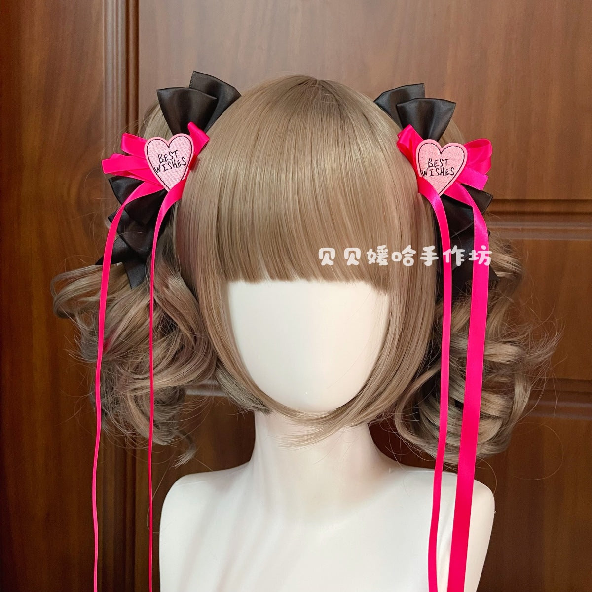 Japanese and Korean Style 3D Bow Hair Clip Blue Pink Ribbon JK Girl Sweet Spicy Y2K Double Ponytail Clip Lolita Hair Accessory