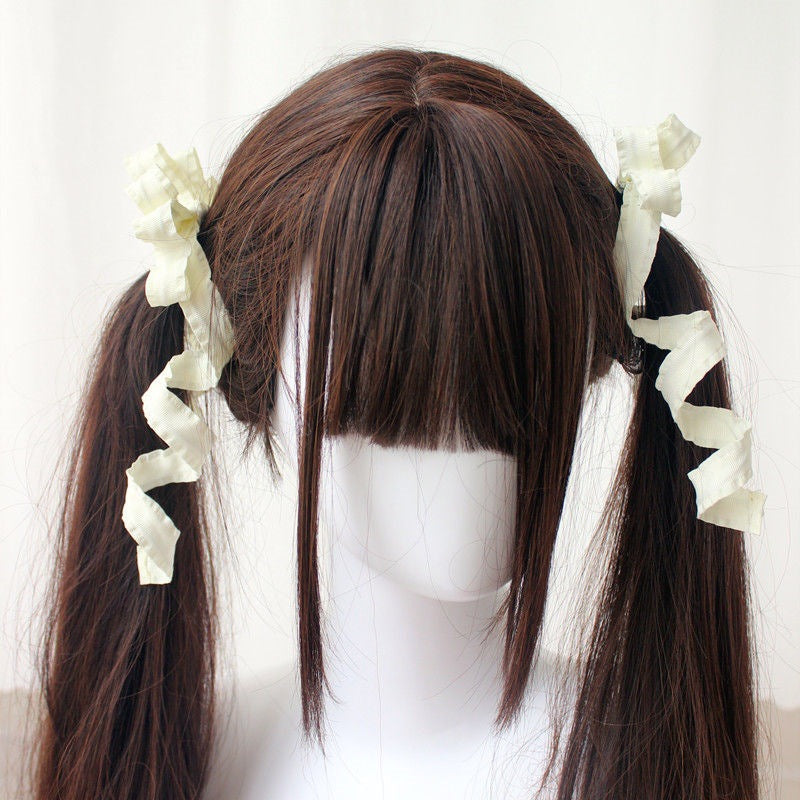 Original Handmade Double Ponytail Twist Hair Clip Lolita Girl Sweet Pair Clip Japanese Anime Cosplay Styling Hair Accessory