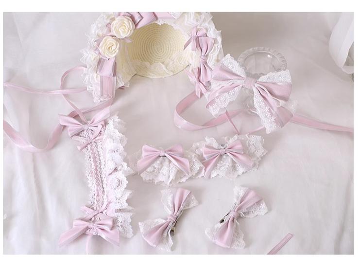 Xiaogui - Sweet Lolita Headdress Pink - Handmade Christmas Accessories Headwear