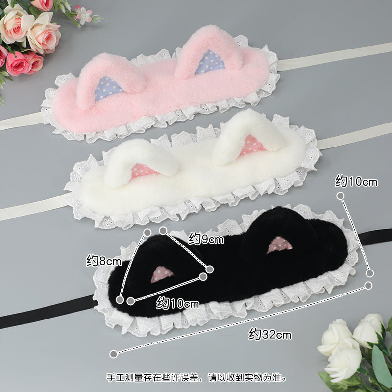 Handmade Plush Cat Ear Polka Dot Hair Accessories Sweet Cute Hair Clips Japanese Lolita Cat Ear Headband - Lolita Fetch