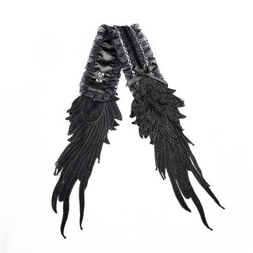 Dark Gothic Lolita Hair Accessories Angel Wings Lace Trim Headwear Lolita Wings Headband