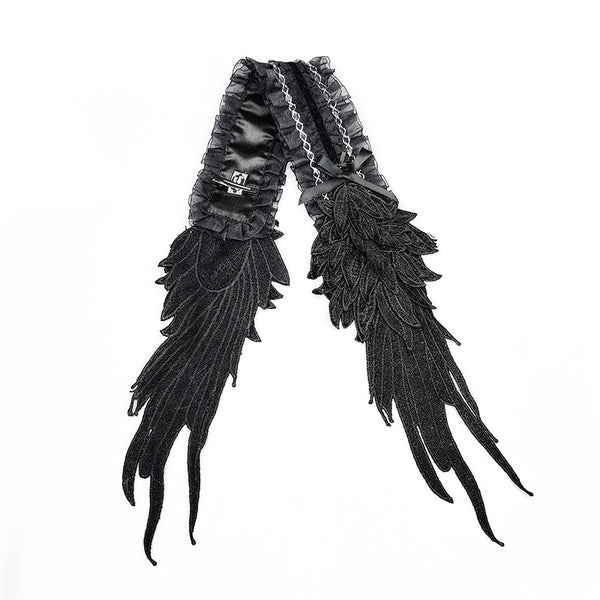 Dark Gothic Lolita Hair Accessories Angel Wings Lace Trim Headwear Lolita Wings Headband - Lolita Fetch