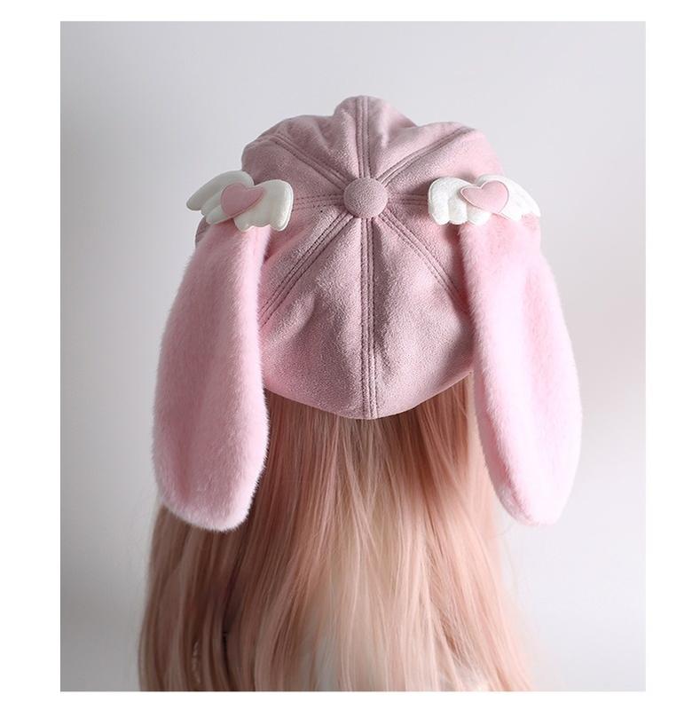 Xiaogui - Kawaii Lolita Hat Daily Baseball - Cap with Detachable Ears Headwear