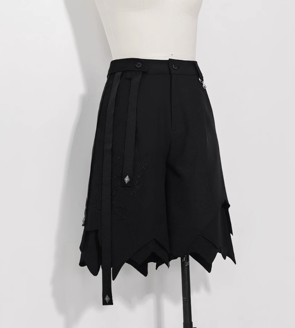 Princess Chronicles - Ouji Lolita Irregular Hem Black - Shorts Other Surprise