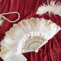 White Feather Folding Fan