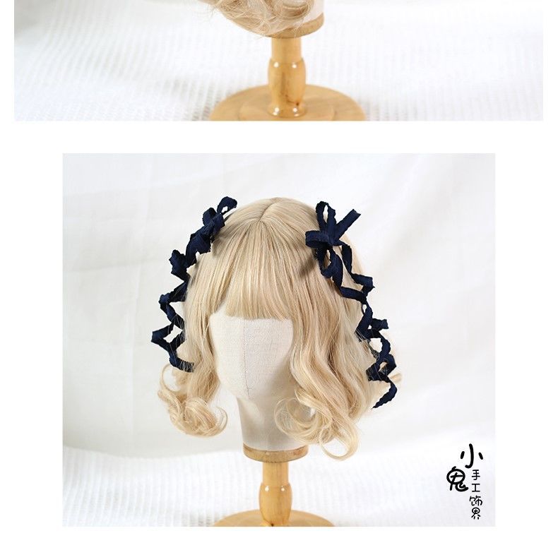 LolitaFetch double ponytail twist hair clips with pastel colors, featuring sweet lolita-style headdress accessories for playful hairstyles.