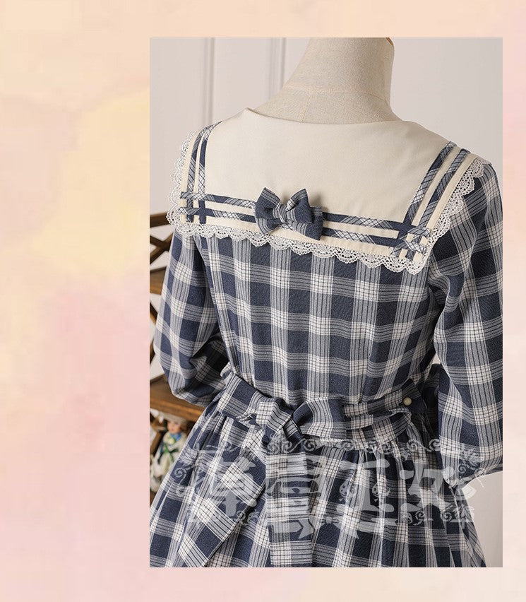Strawberry Witch - Tartan Sailor Lolita OP Dress - OP Dress