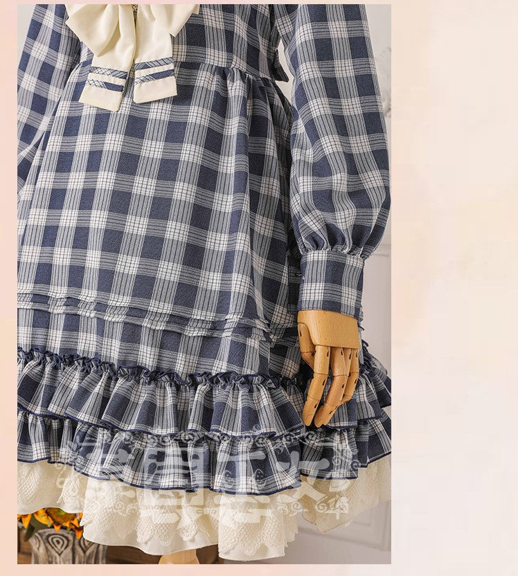 Strawberry Witch - Tartan Sailor Lolita OP Dress - OP Dress