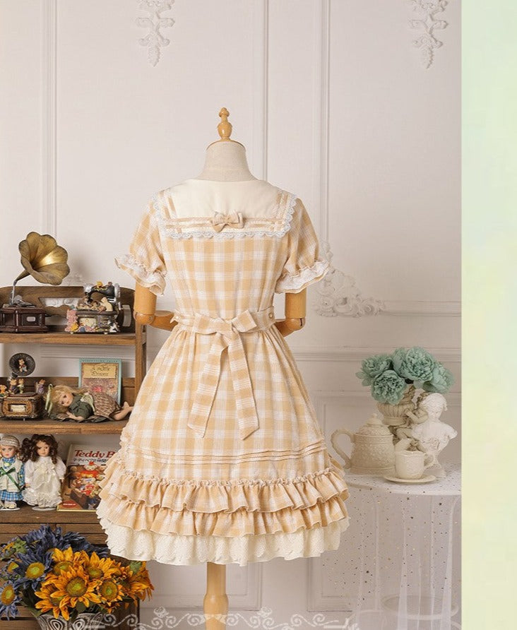 Strawberry Witch - Tartan Sailor Lolita OP Dress - OP Dress