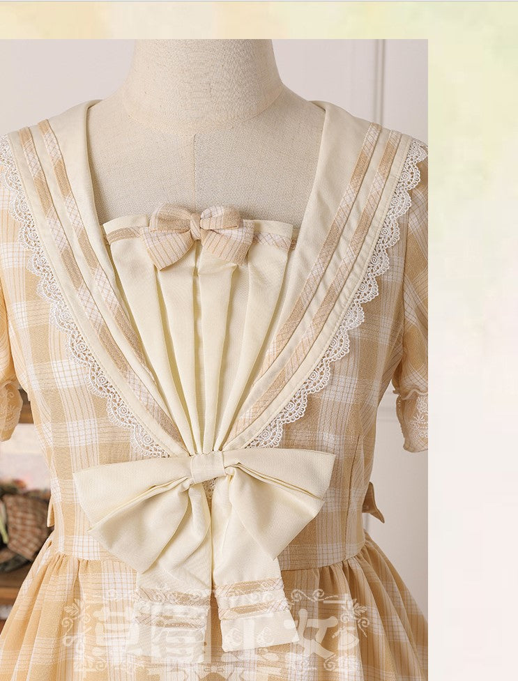Strawberry Witch - Tartan Sailor Lolita OP Dress - OP Dress