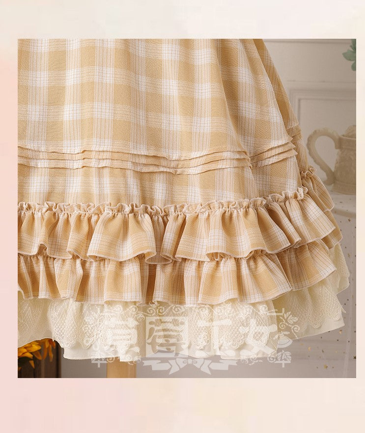 Strawberry Witch - Tartan Sailor Lolita OP Dress - OP Dress