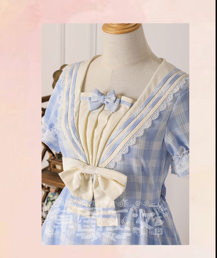 Strawberry Witch - Tartan Sailor Lolita OP Dress - OP Dress