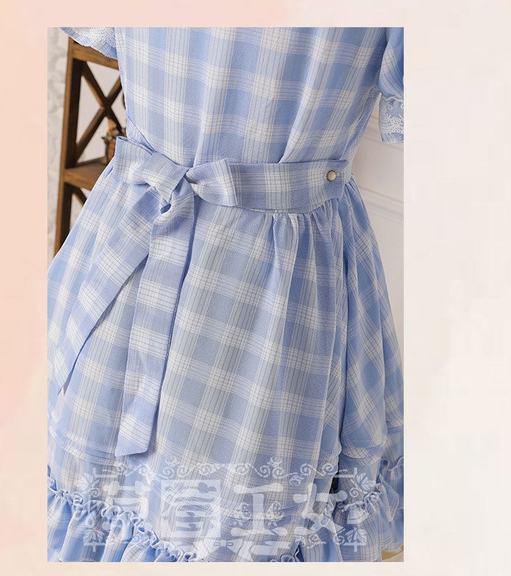 Strawberry Witch - Tartan Sailor Lolita OP Dress - OP Dress