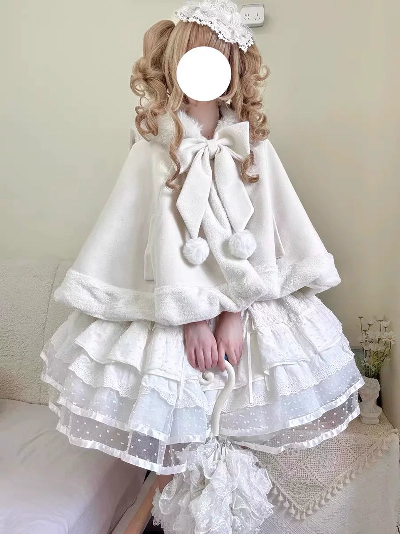 Bunny-Ear Plush Cropped Lolita Cape — additional product view