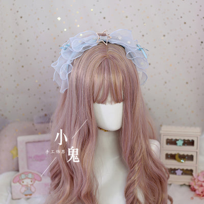 Xiaogui - Daily Lolita KC, Bow Pearl Headband - Headwear